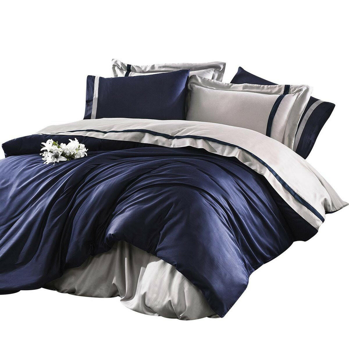 Mira Night Blue - Luxury Duvet Cover Set