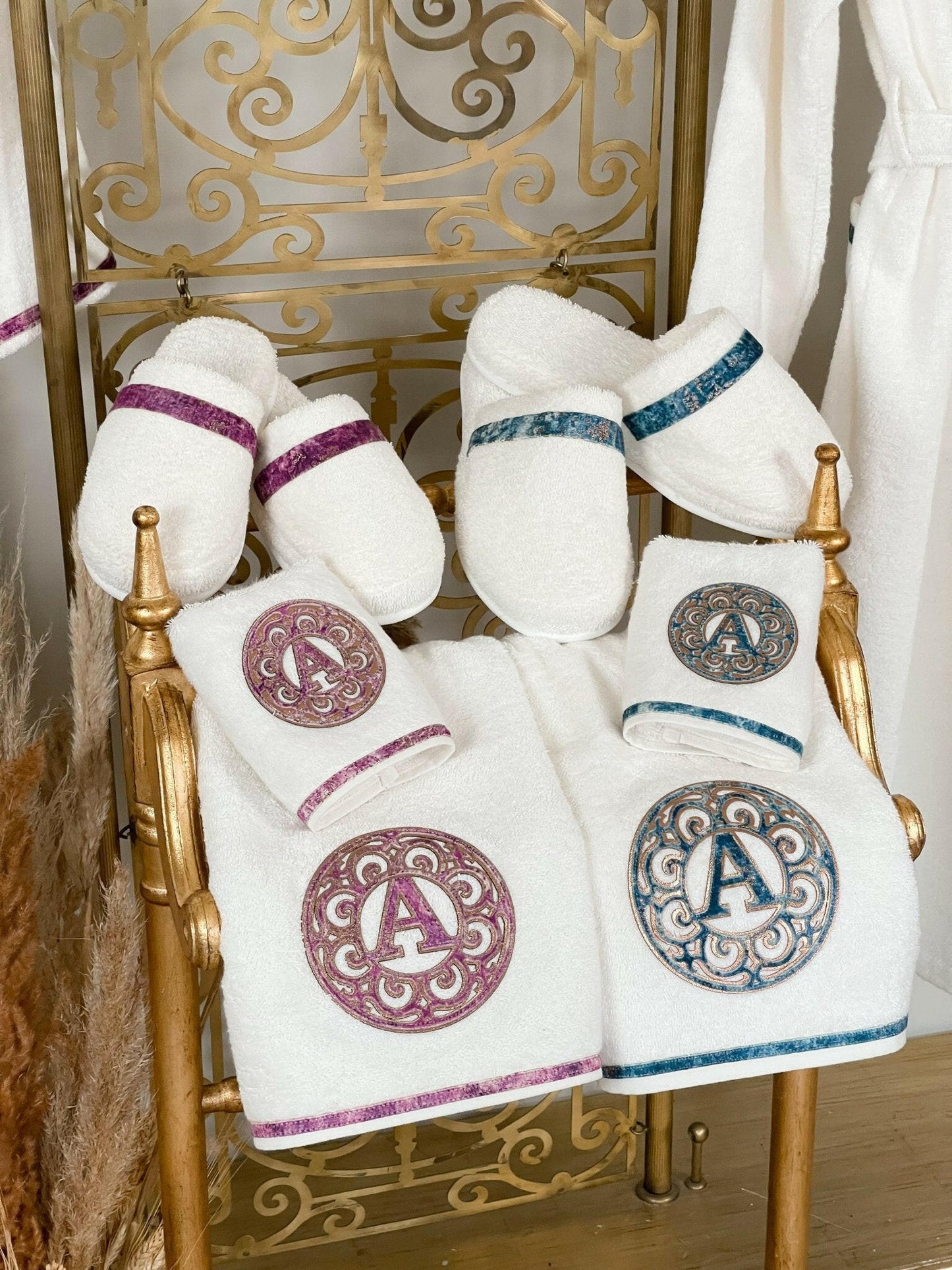 Personalized Initial Lyra Bathrobe Set (His & Her)