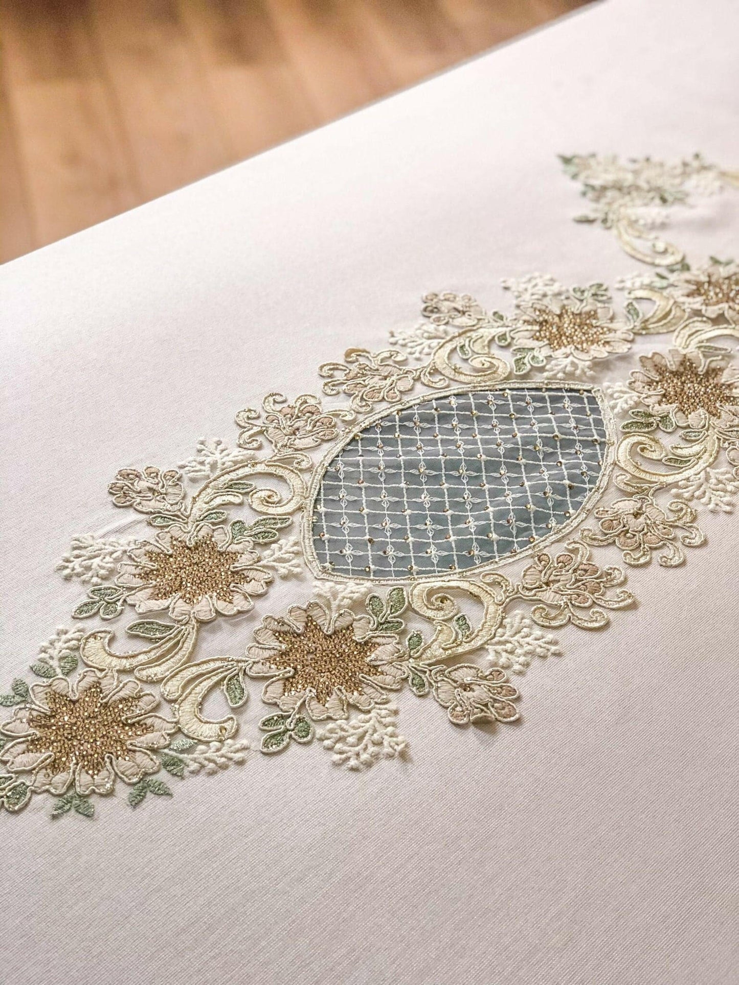 Yesim Cream Tablecloth