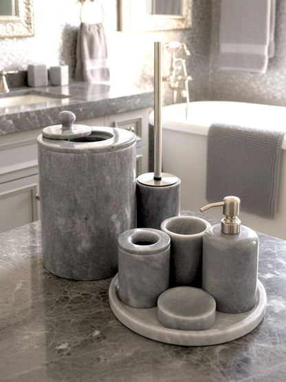 Afyon Grey Marble Bathroom Set