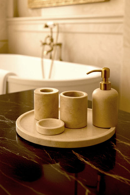 Toros Beige Marble Bathroom Set