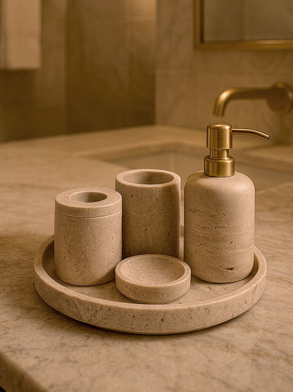 Natural Travertine Bathroom Set