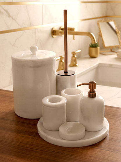 Afyon Pearl Marble Bathroom Set