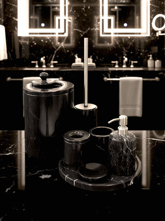 Toros Black Marble Bathroom Set
