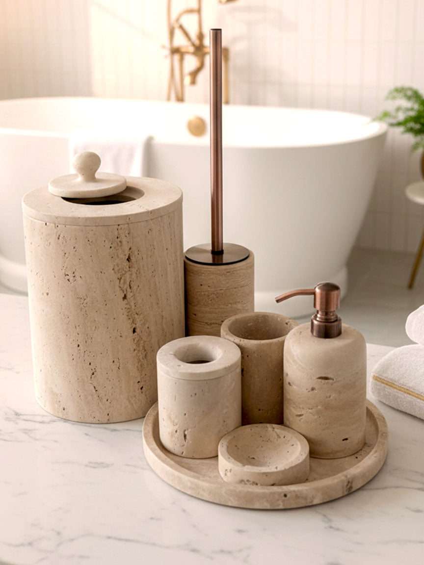 Natural Travertine Bathroom Set