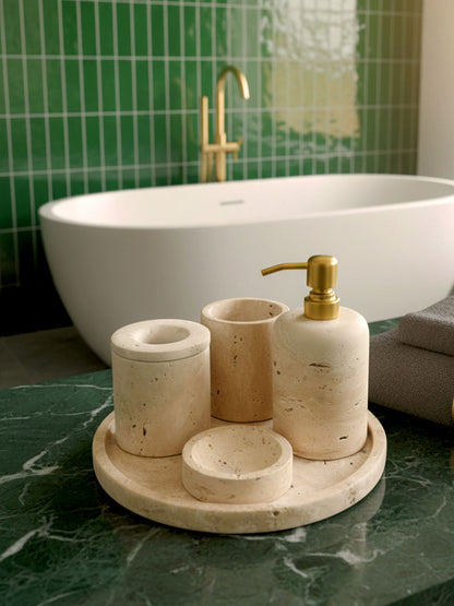 Natural Travertine Bathroom Set