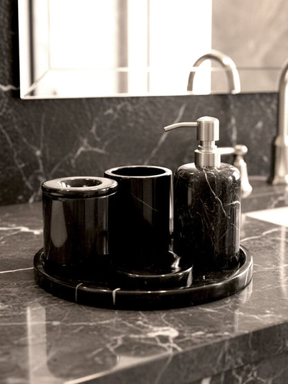 Toros Black Marble Bathroom Set