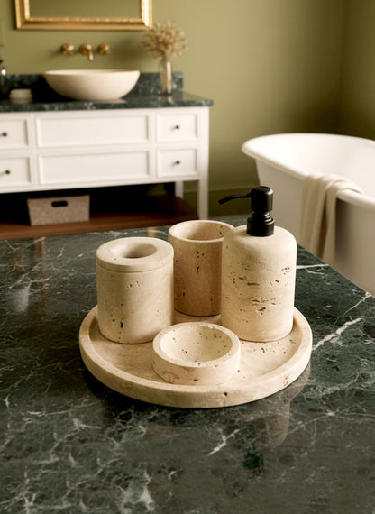 Natural Travertine Bathroom Set