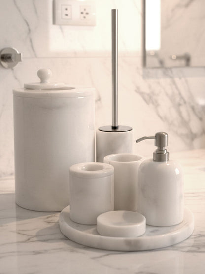 Afyon Pearl Marble Bathroom Set