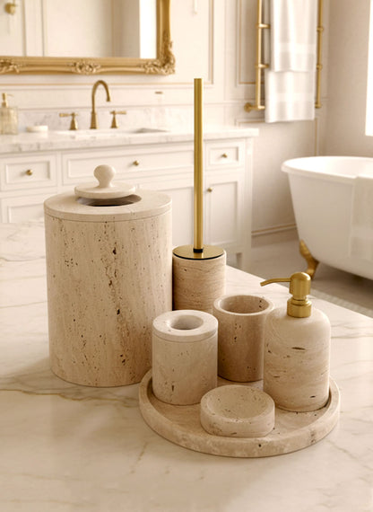 Natural Travertine Bathroom Set