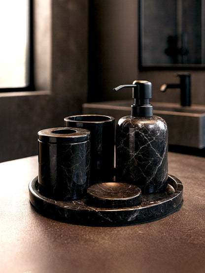Toros Black Marble Bathroom Set