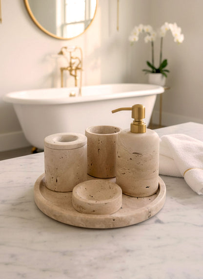Natural Travertine Bathroom Set