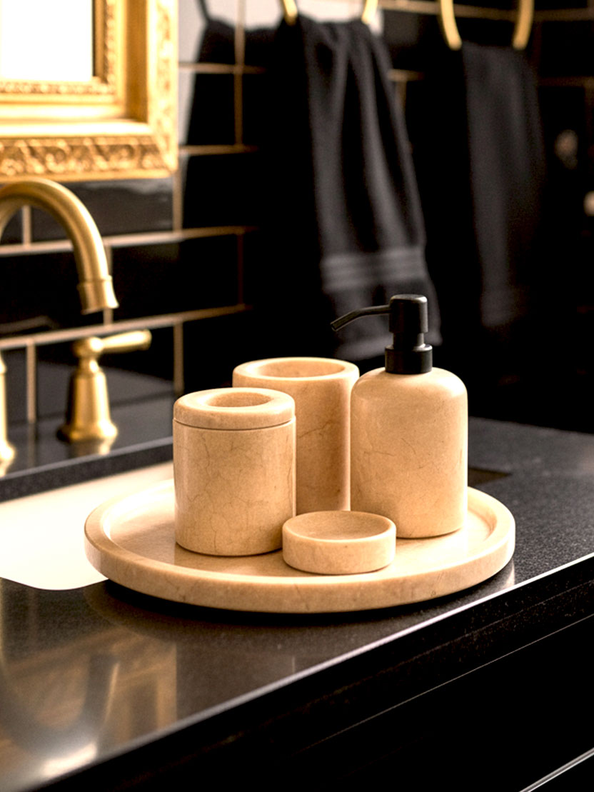 Toros Beige Marble Bathroom Set