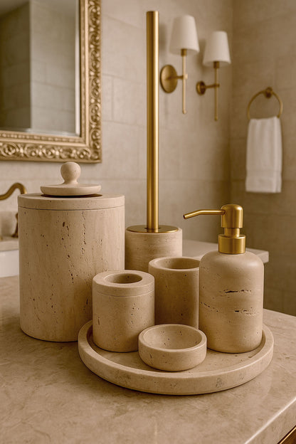 Natural Travertine Bathroom Set