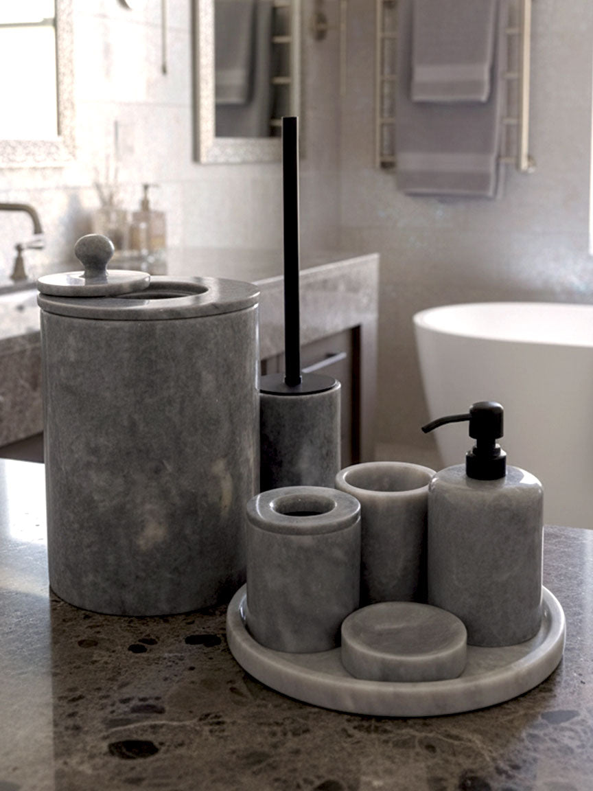 Afyon Grey Marble Bathroom Set