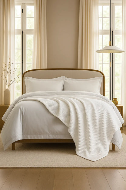 Royal Waffle Blanket – Pure White