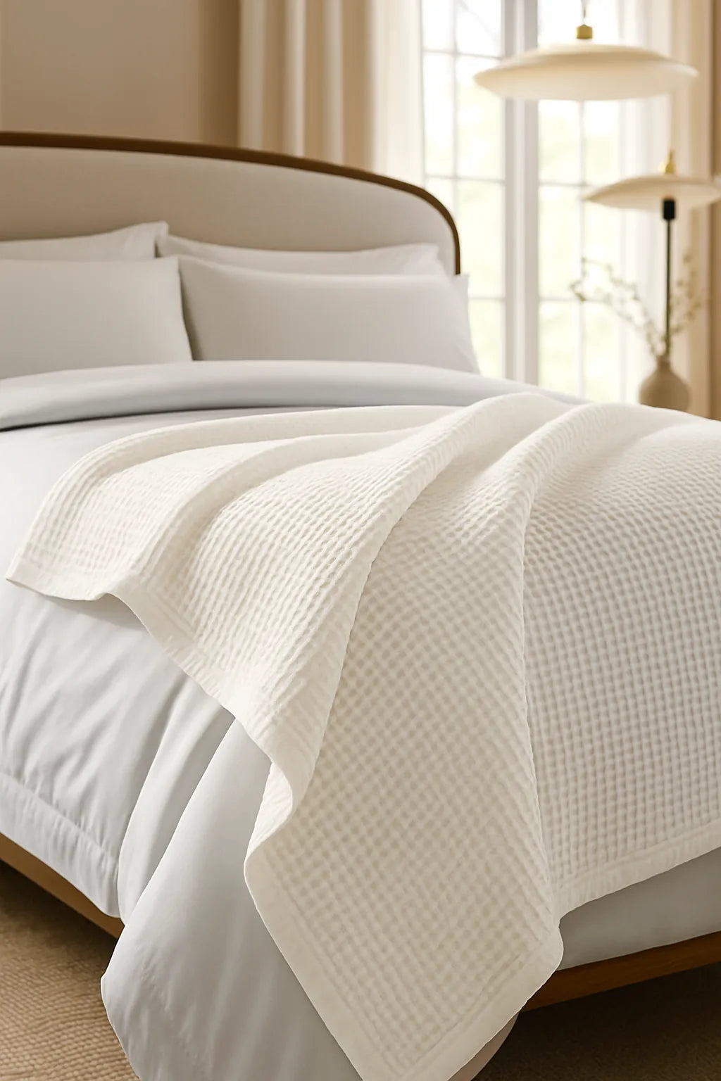 Royal Waffle Blanket – Pure White