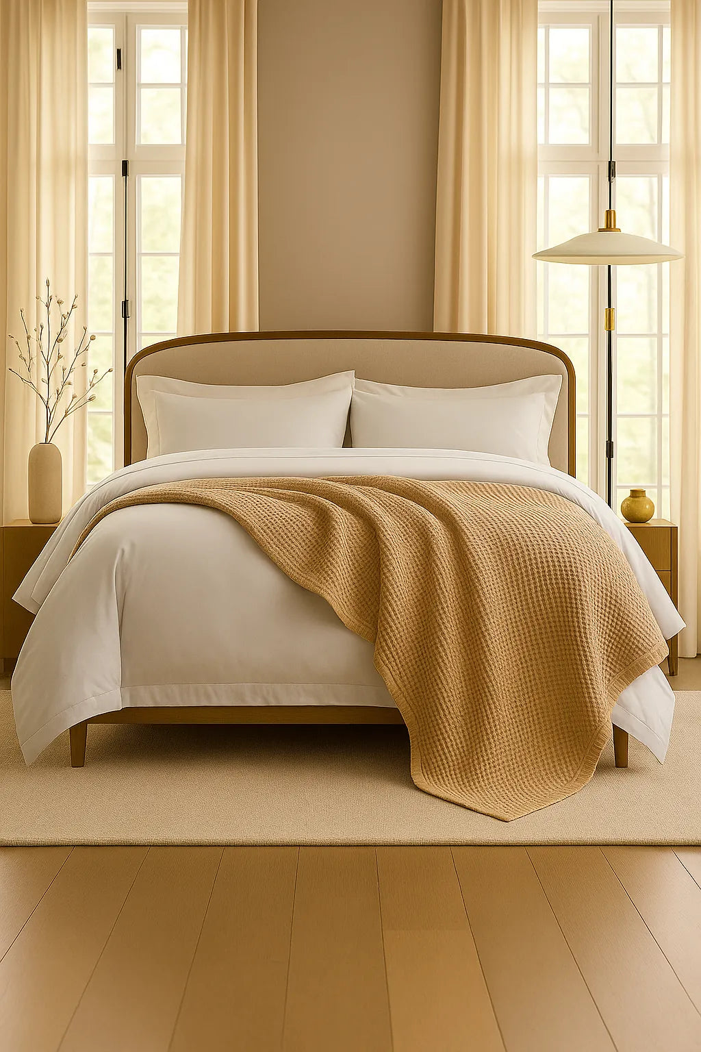 Royal Waffle Blanket – Latte