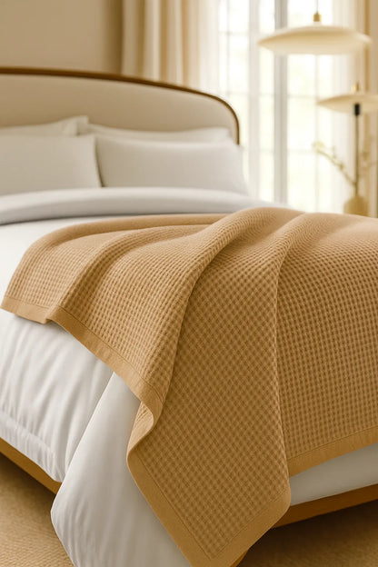 Royal Waffle Blanket – Latte