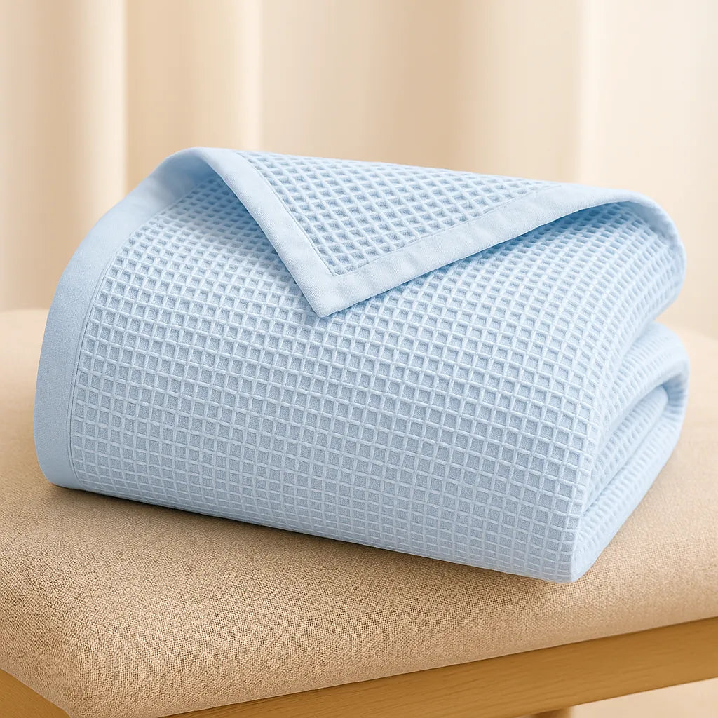 Royal Waffle Blanket – Sky Blue