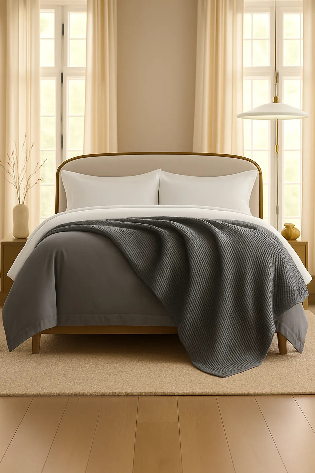 Royal Waffle Blanket – Gray