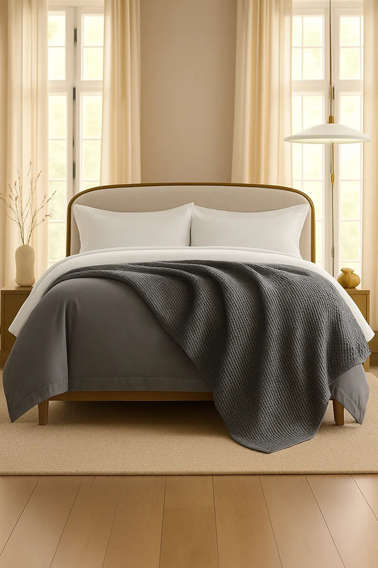 Royal Waffle Blanket – Gray