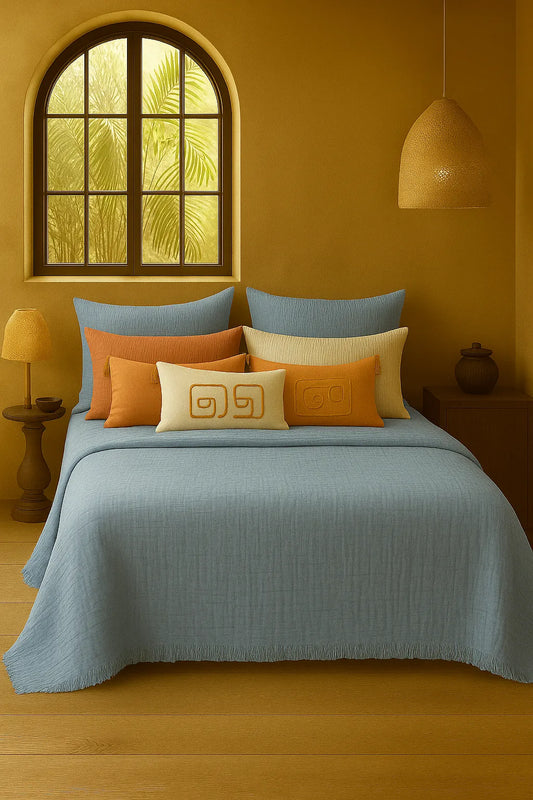 Cloud Muslin Blanket - Sky Blue