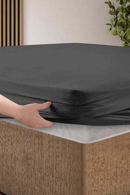 Anthracite Fitted Bed Sheet Set