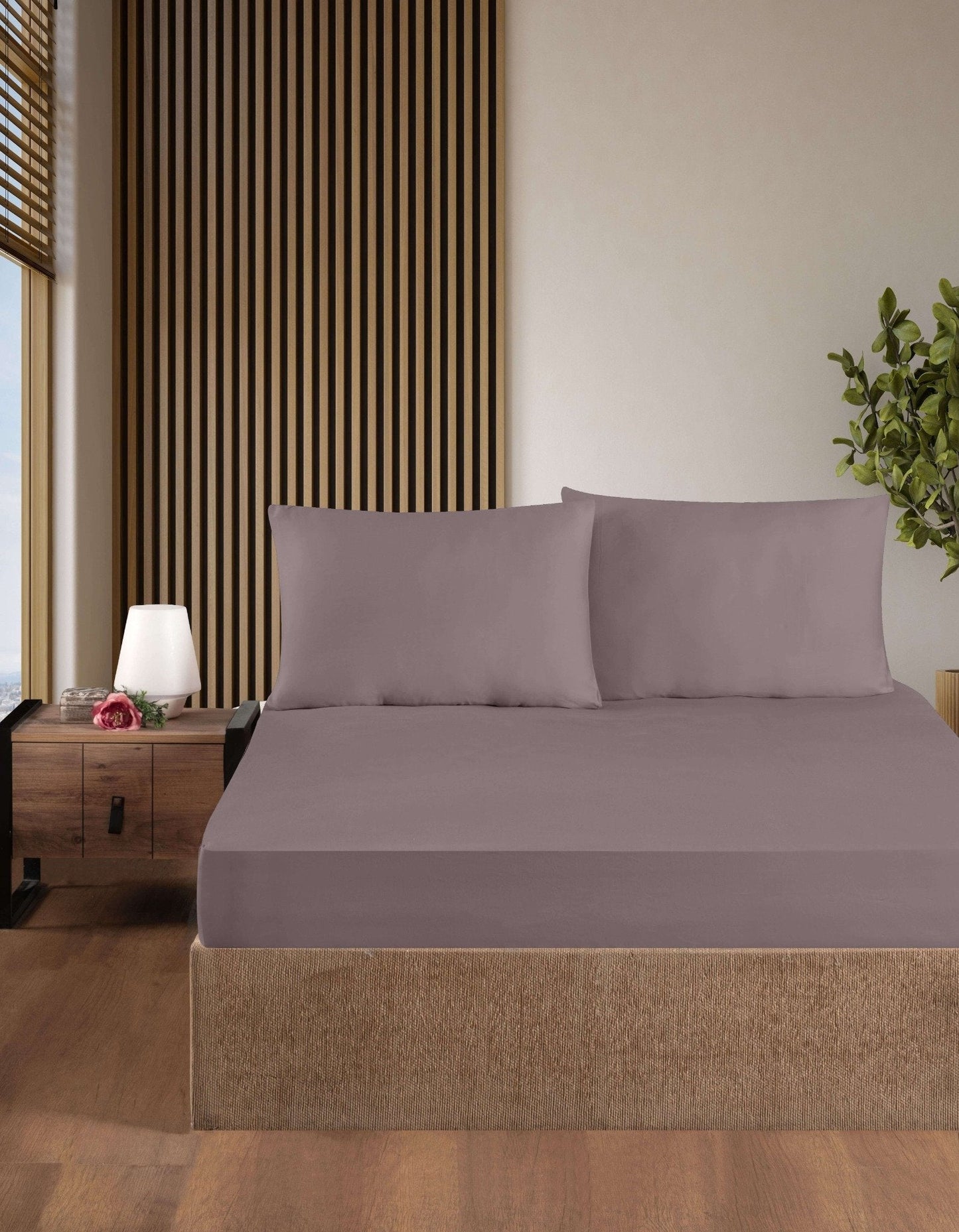 Lilac Fitted Bed Sheet Set