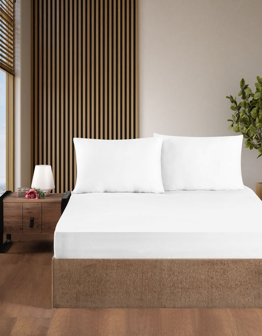 White Fitted Bed Sheet Set