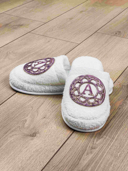 Personalized Initial Lyra Slippers For Women