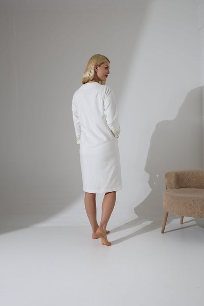 Nilay Ivory Zipper Towel Dress | Luxury Spa Wrap