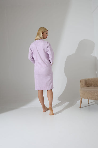 Gelin Lilac Zipper Towel Dress | Luxury Spa Wrap