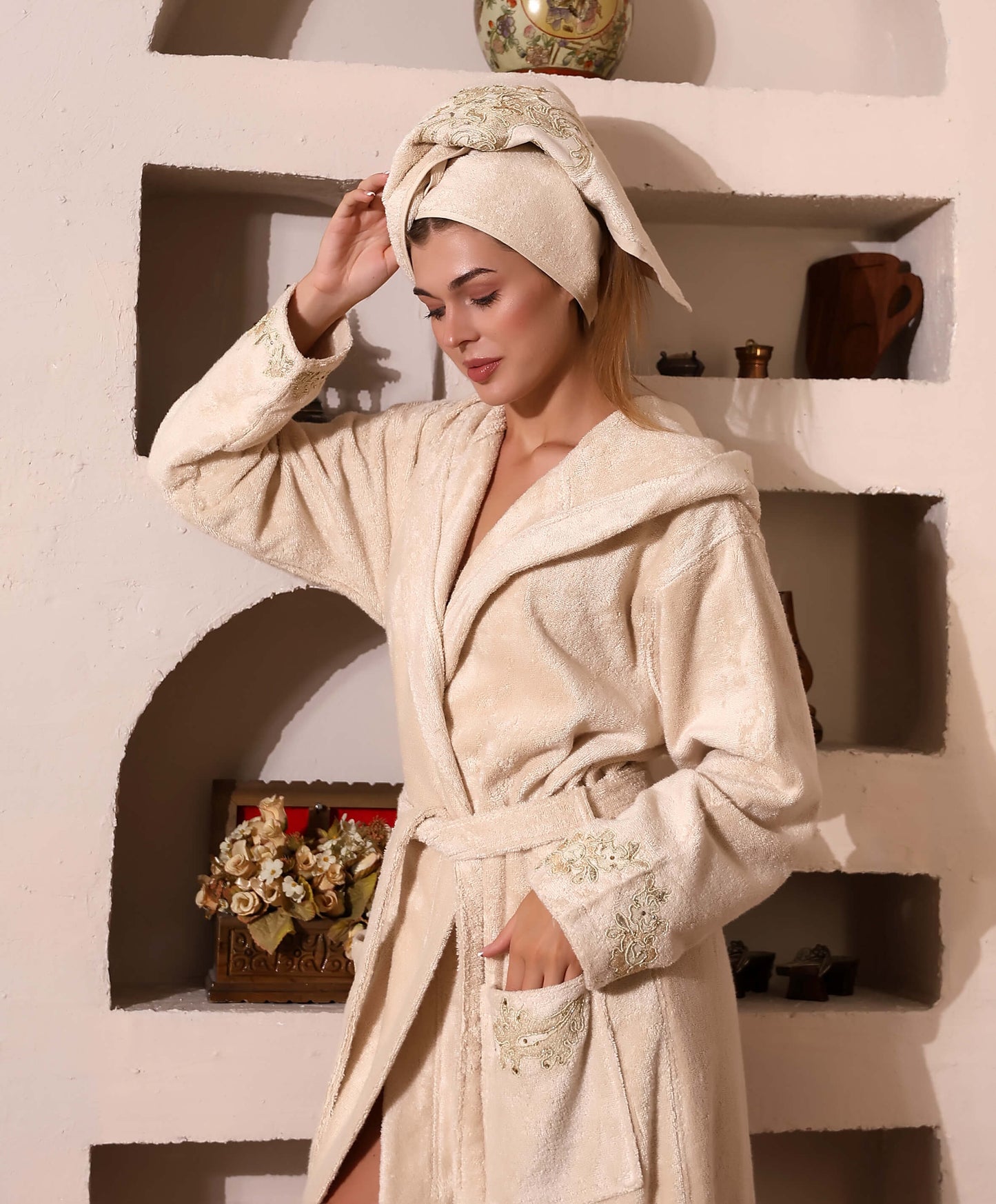 Gelin Exclusive Beige Bathrobe
