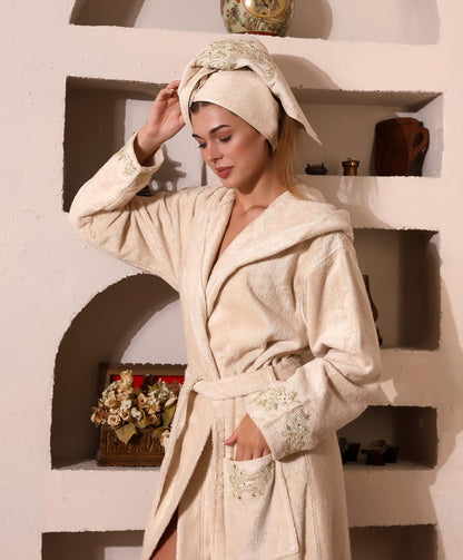 Gelin Exclusive Beige Bathrobe