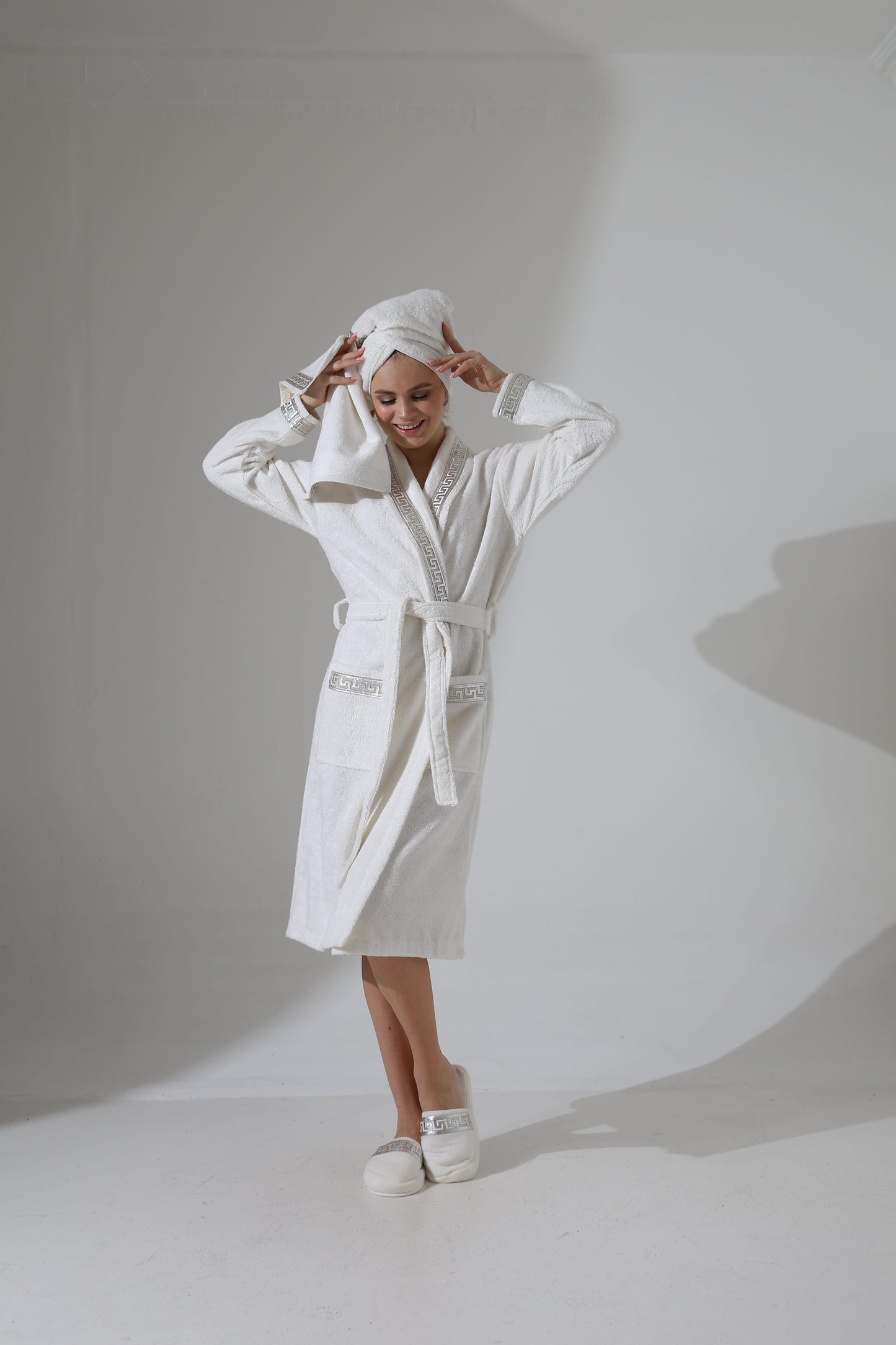 Anka Ecru & Silver Bathrobe