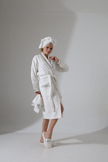 Anka Ecru & Silver Bathrobe