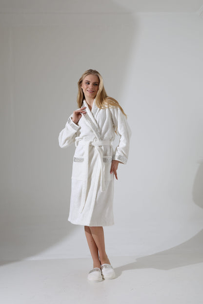 Anka Ecru & Silver Bathrobe