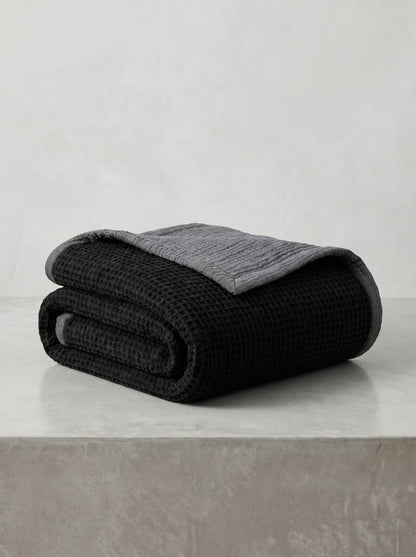 8-Layer Waffle & Muslin Blanket – Reversible Luxury Organic Cotton Bedspread & Throw
