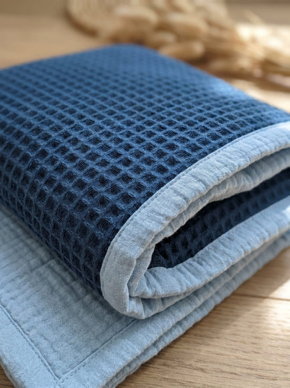 8-Layer Waffle & Muslin Blanket – Reversible Luxury Organic Cotton Bedspread & Throw