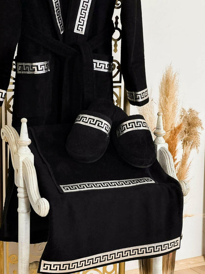 Anka Black & Silver Bathrobe (His)