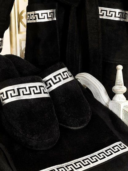 Anka Black & Silver Bathrobe (His)