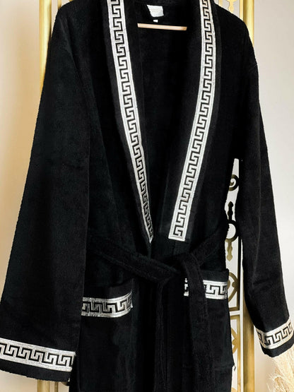 Anka Black & Silver Bathrobe (His)