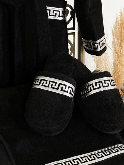 Anka Black & Silver Bathrobe (His)