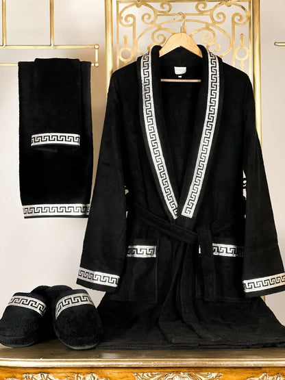 Anka Black & Silver Bathrobe (His)