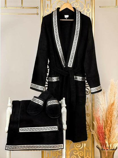 Anka Black & Silver Bathrobe (His)