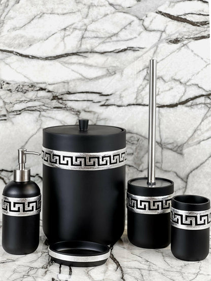 Anka Exclusive Black & Silver Bathroom Set