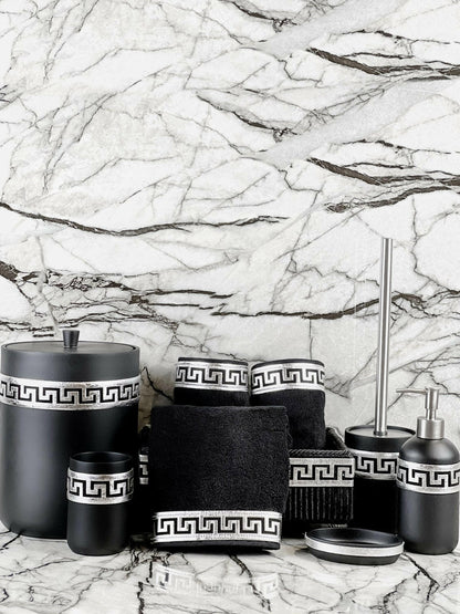 Anka Exclusive Black & Silver Bathroom Set