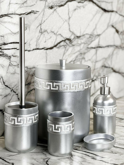 Anka Grey & Silver Bathroom Set