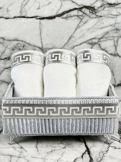 Anka Grey & Silver Bathroom Set